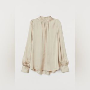 H&M Satin Mock Neck Blouse